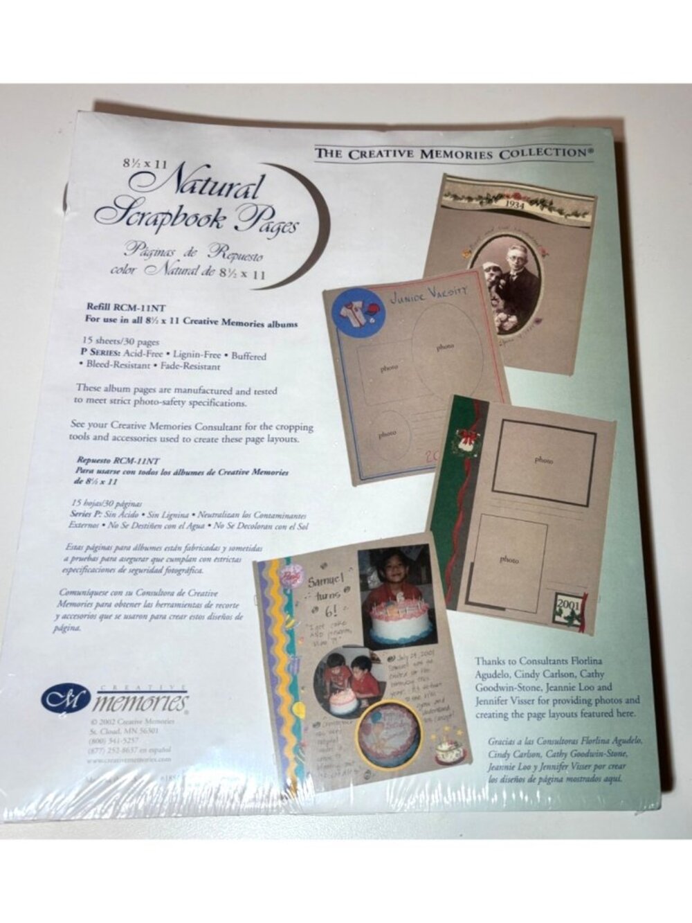 Creative Memories 8 1/2 x 11 Old style Natural pages Refill  Scrapbook Album